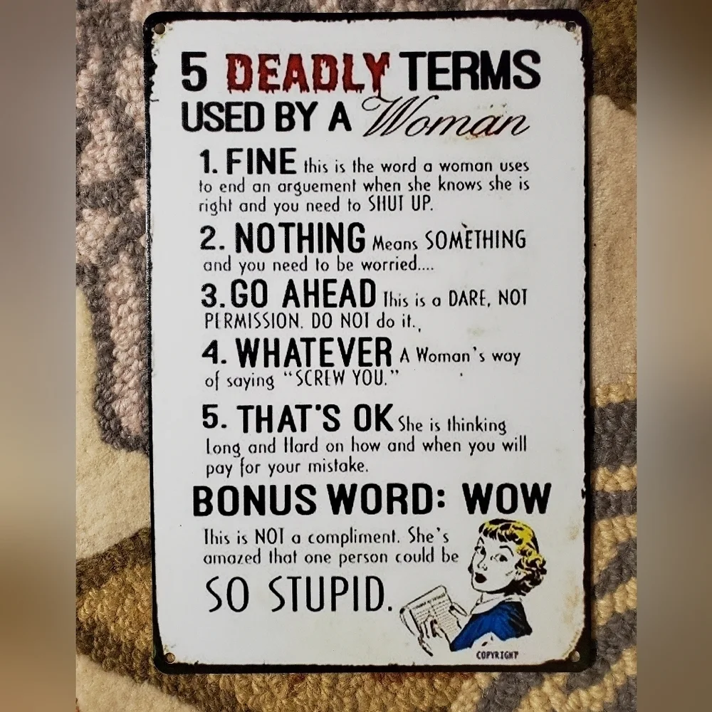 Vintage Style Wall Sign For Women